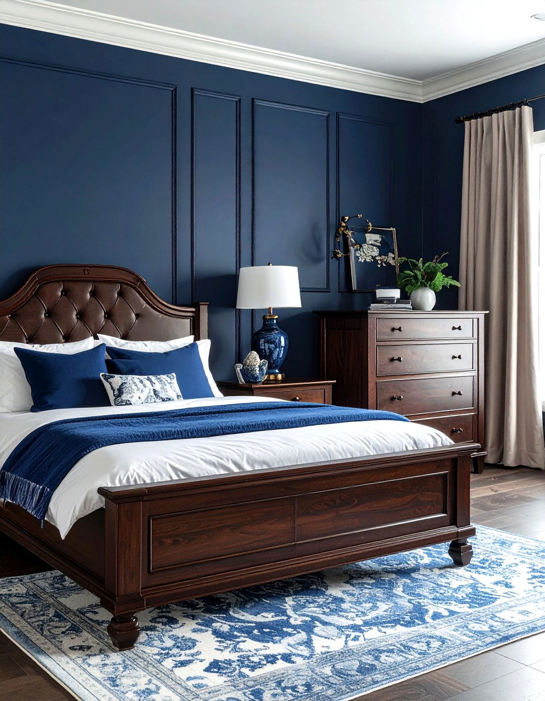 Dark Wood Furniture Navy Bedroom - 30 traditional navy bedroom ideas