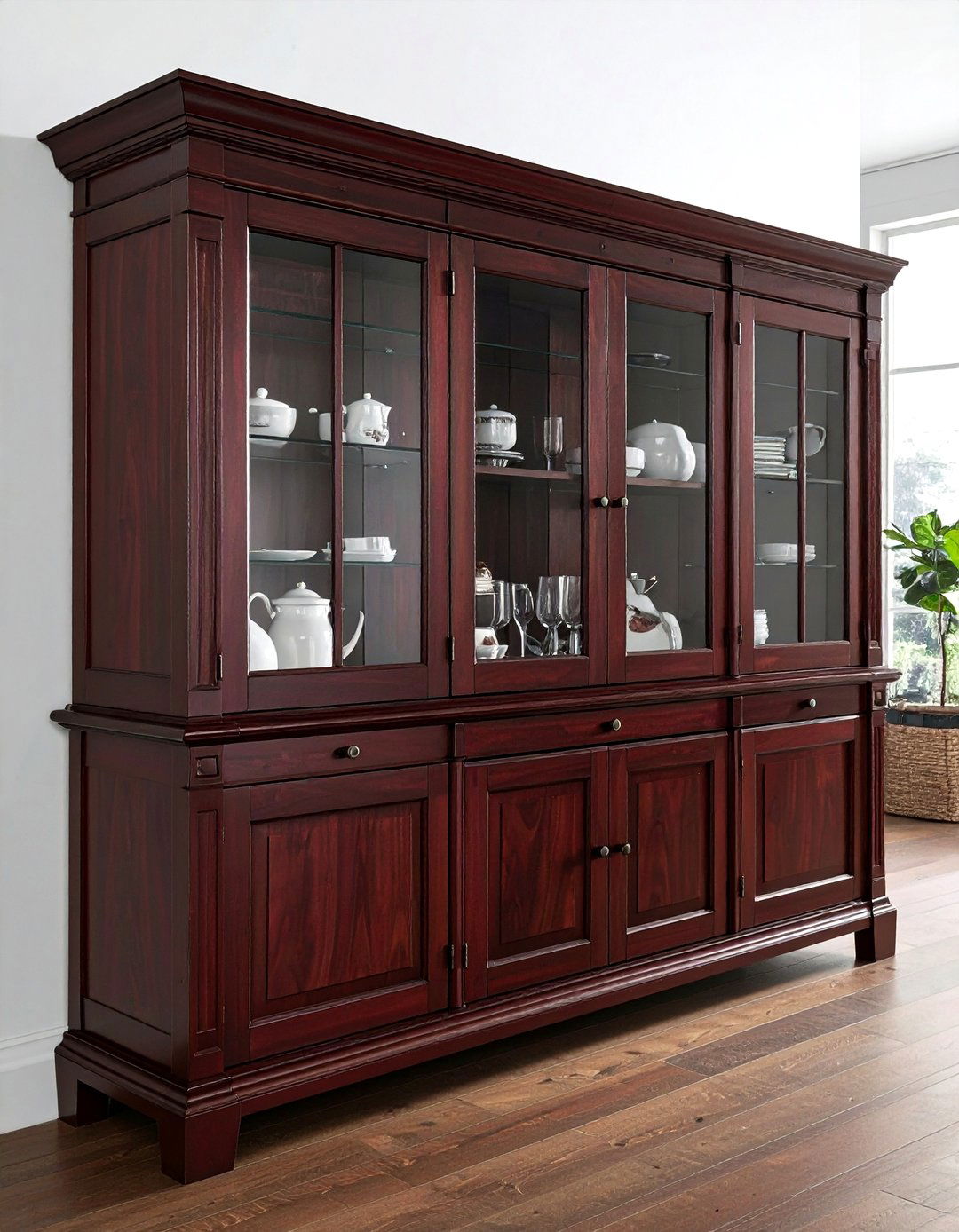 Dark Wood Hutch - 30 dining room display cabinet ideas