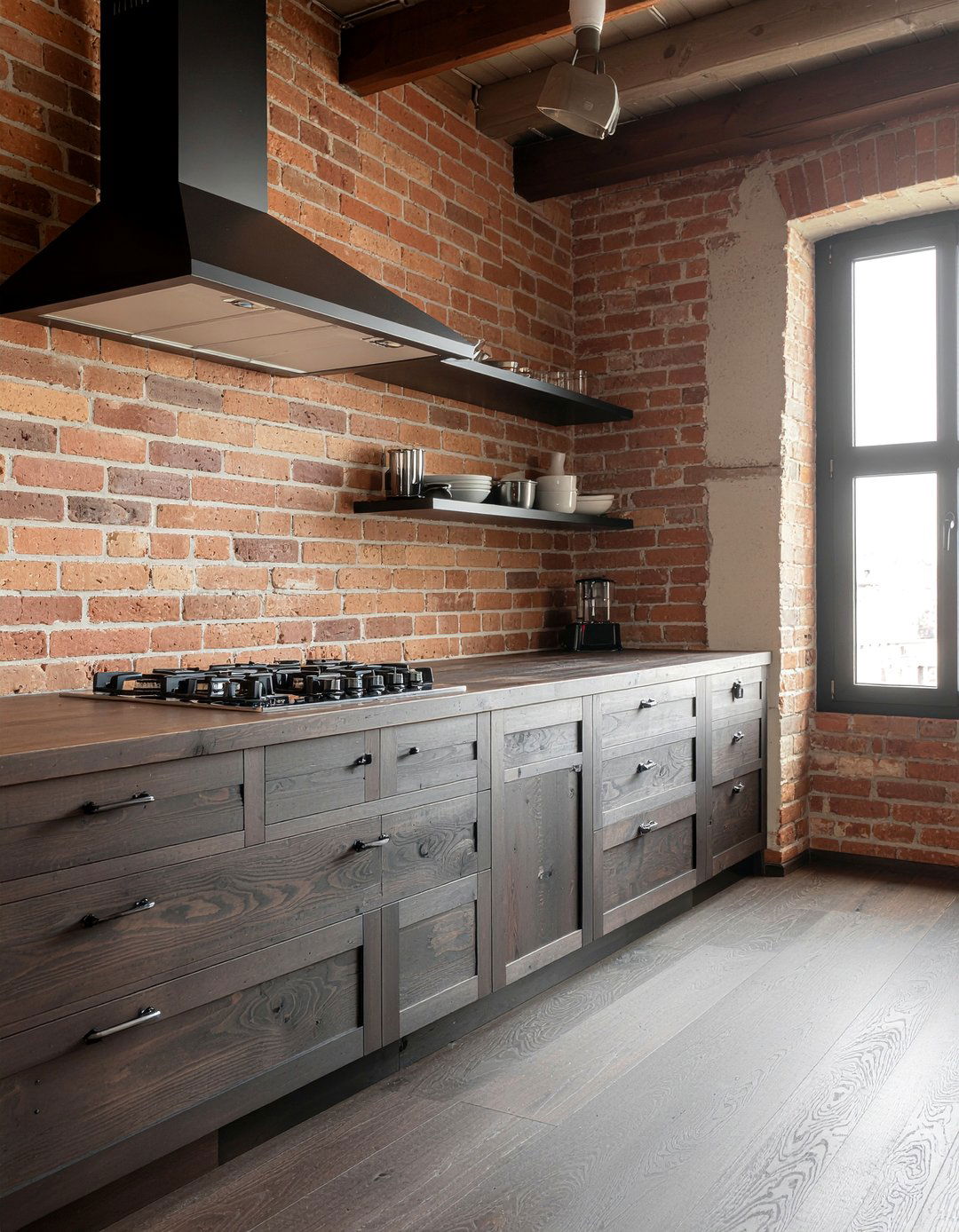 Dark Wood Kitchen Brick Wall - 30 dark wood kitchen ideas