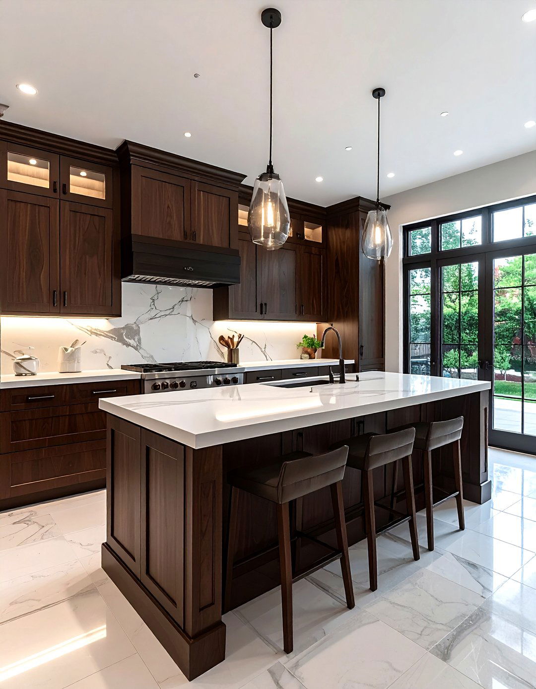 Dark Wood Kitchen Cabinets - 30 comfortable kitchen ideas