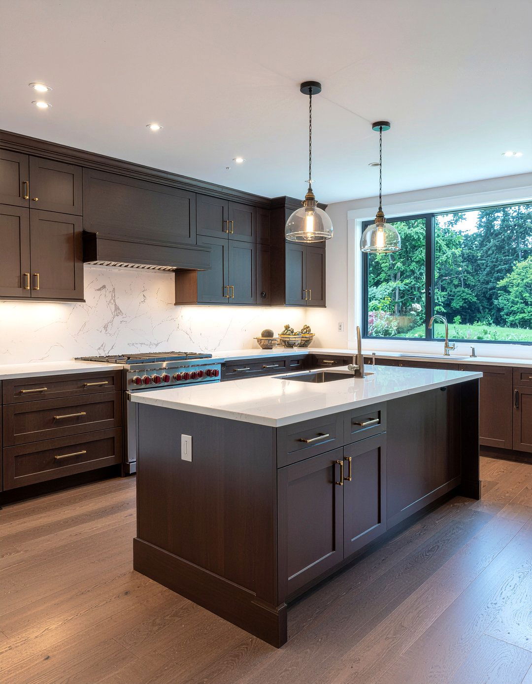 Dark Wood Kitchen Cabinets - 30 large kitchen ideas