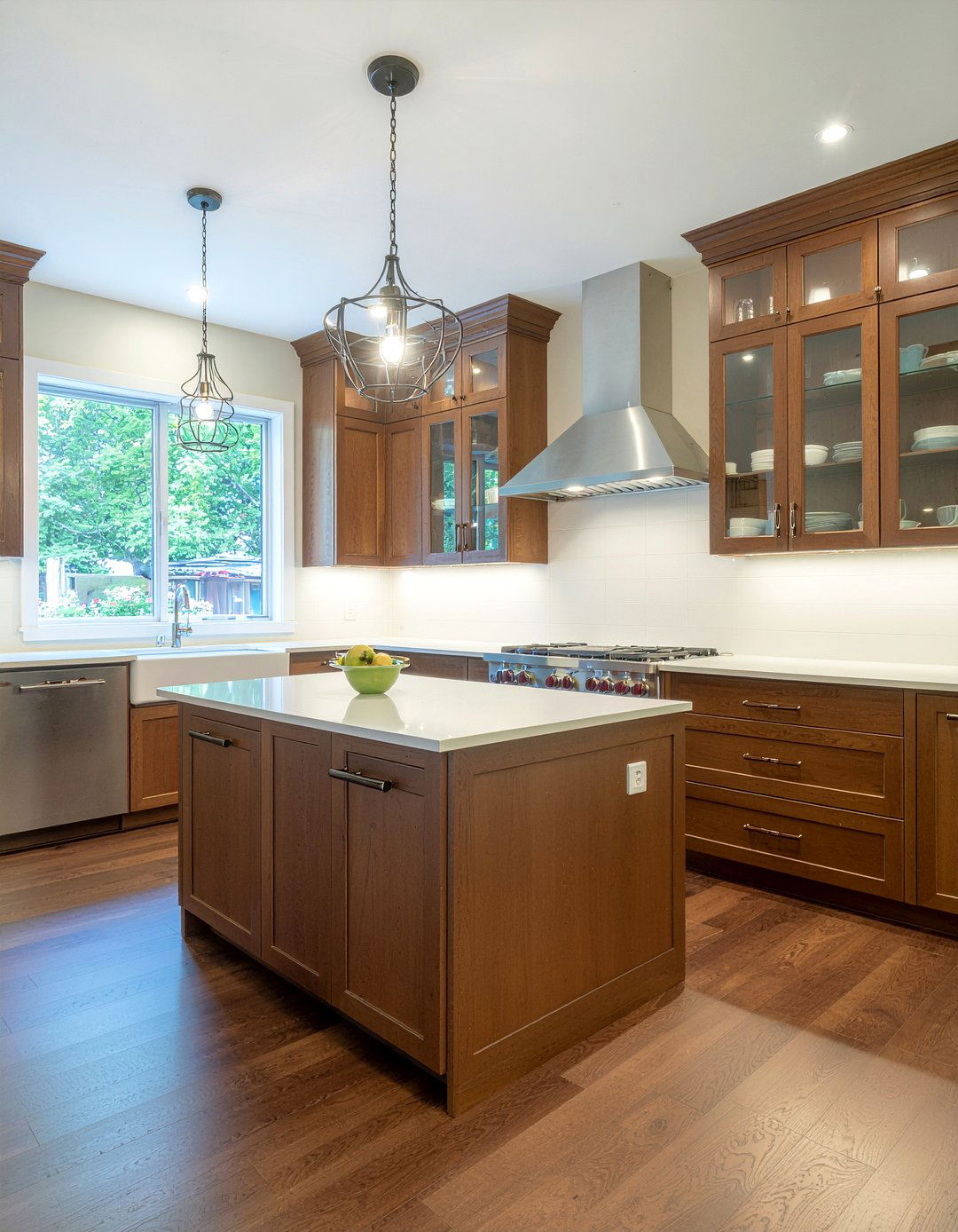 Dark Wood Kitchen Glass Front Cabinets - 30 dark wood kitchen ideas