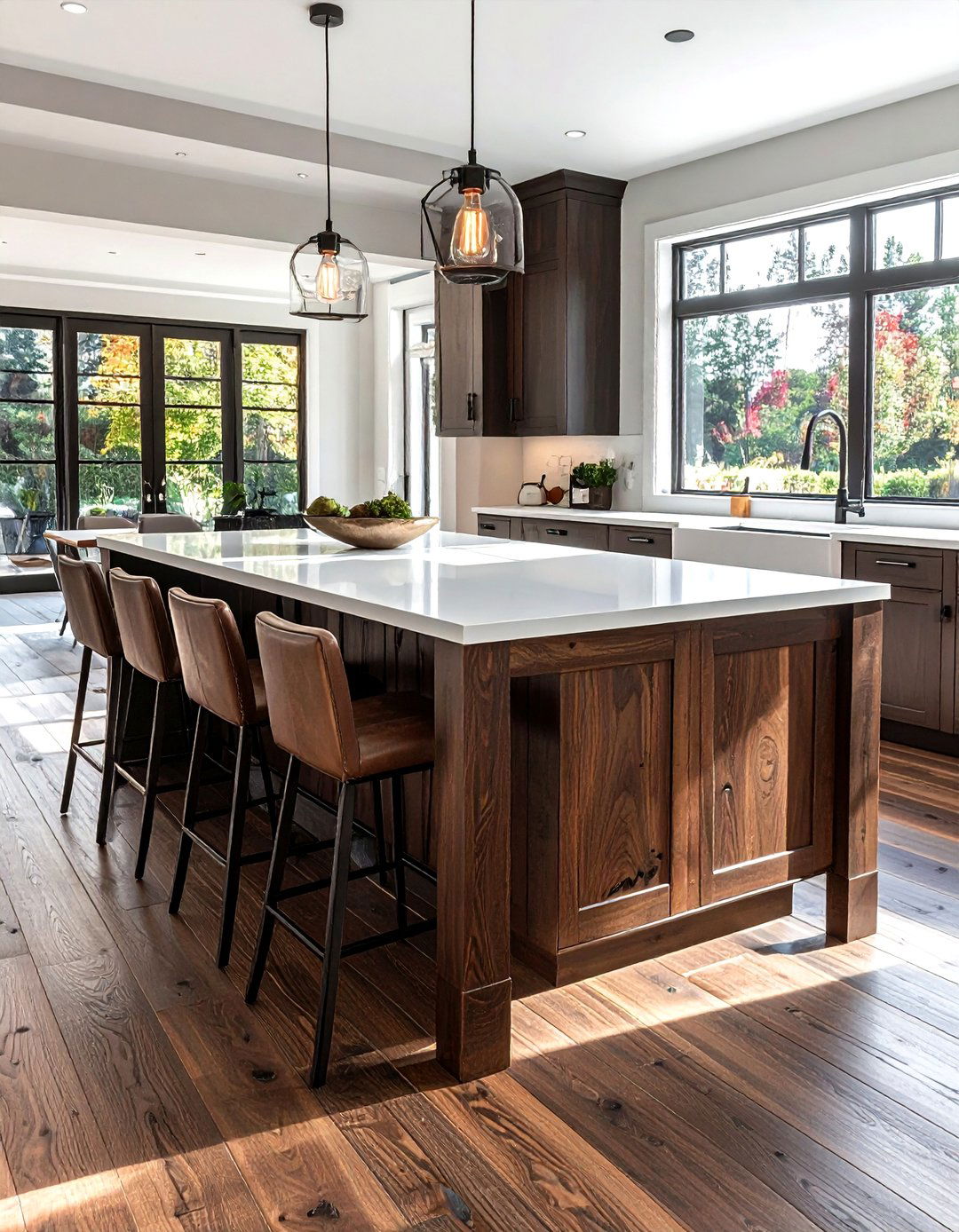 Dark Wood Kitchen Island - 30 rustic modern kitchen ideas