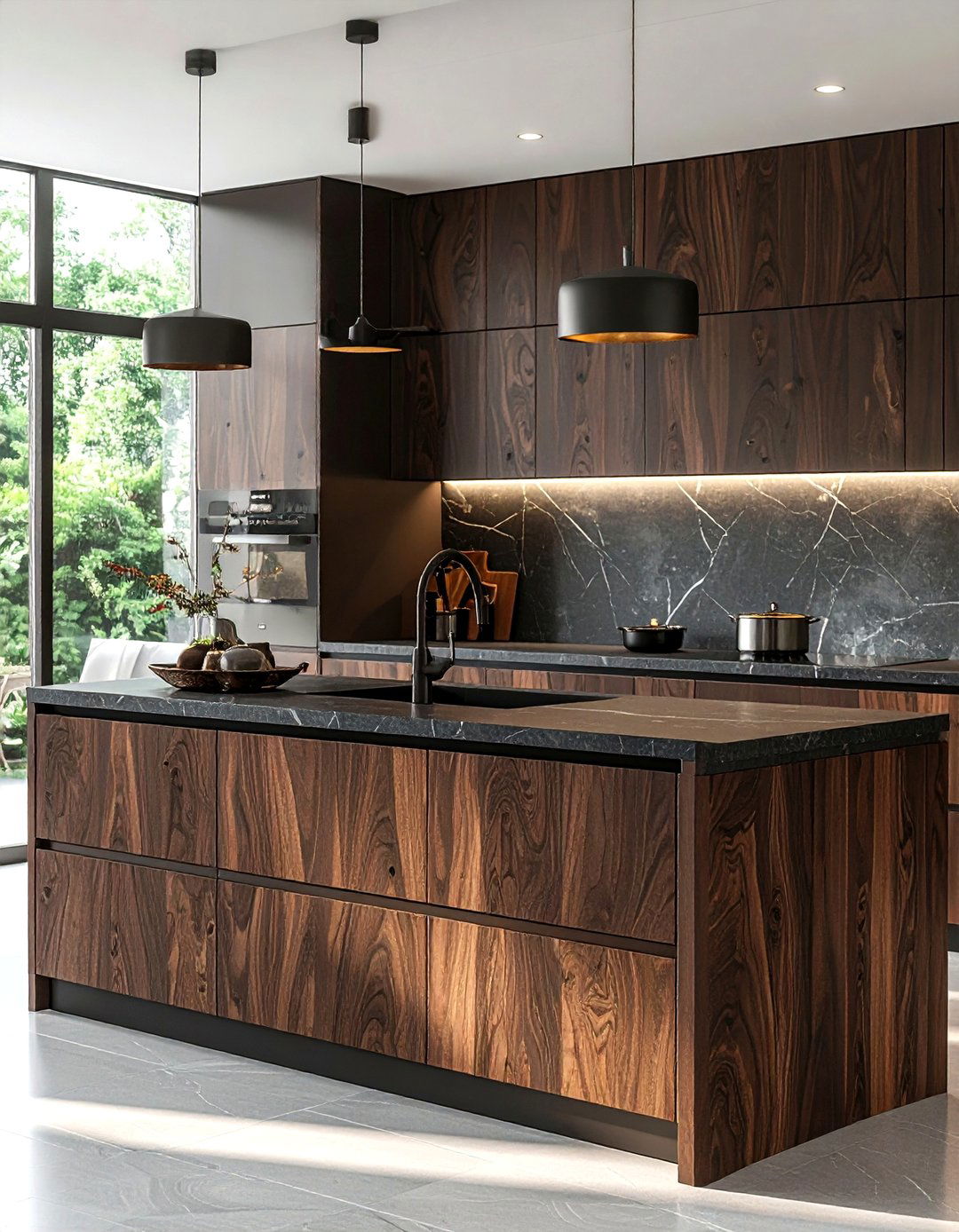 Dark Wood Kitchen Pot Filler - 30 pot filler kitchen ideas