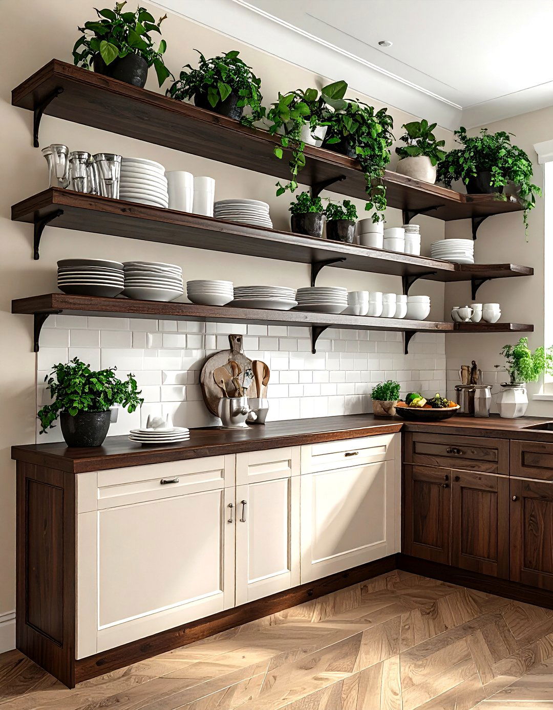 Dark Wood Kitchen Shelves - 30 kitchen open shelving ideas