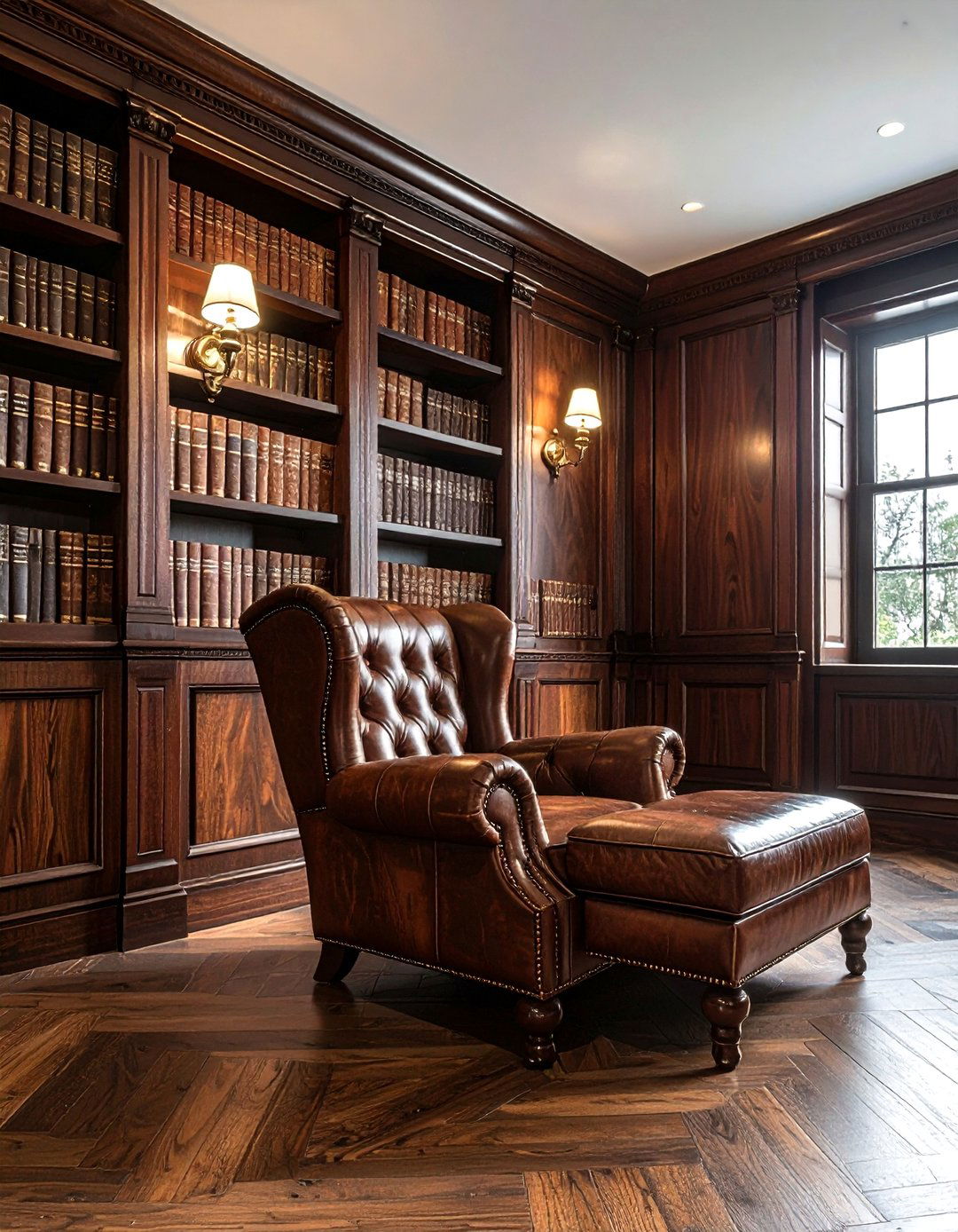 Dark Wood Library - 30 living room book displays