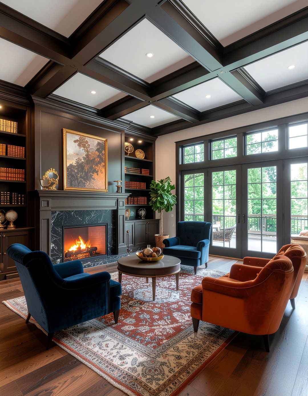 Dark Wood Paneling - 30 living room vaulted ceiling ideas