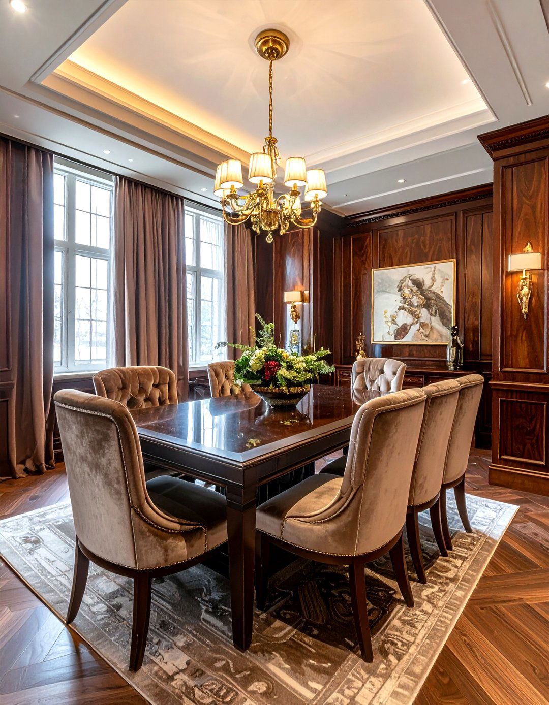 Dark Wood Paneling - 30 wood accent dining room ideas