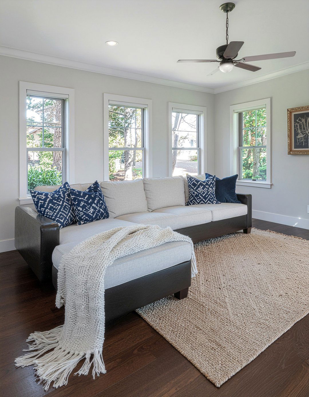 Dark Wood Sectional Sofa - 30 espresso living room ideas