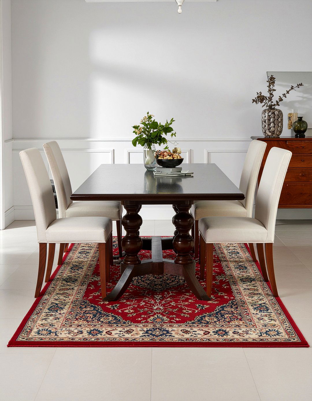 Dark Wood Table Rug - 30 Persian rug dining room ideas