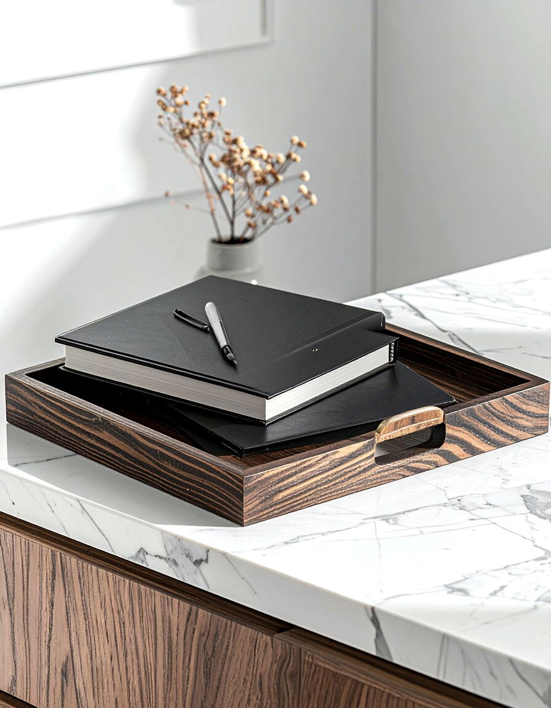 Dark Wood Tray - 30 wood tray ideas