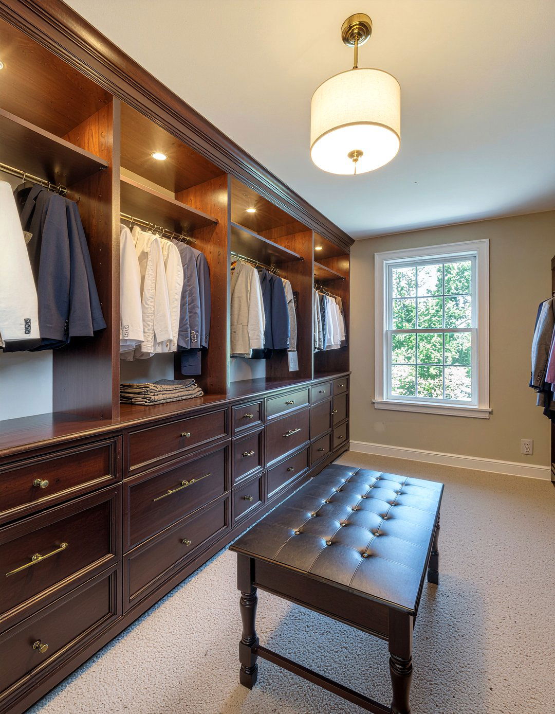 Dark Wood Walk In Closet - 30 bedroom walk-in closets