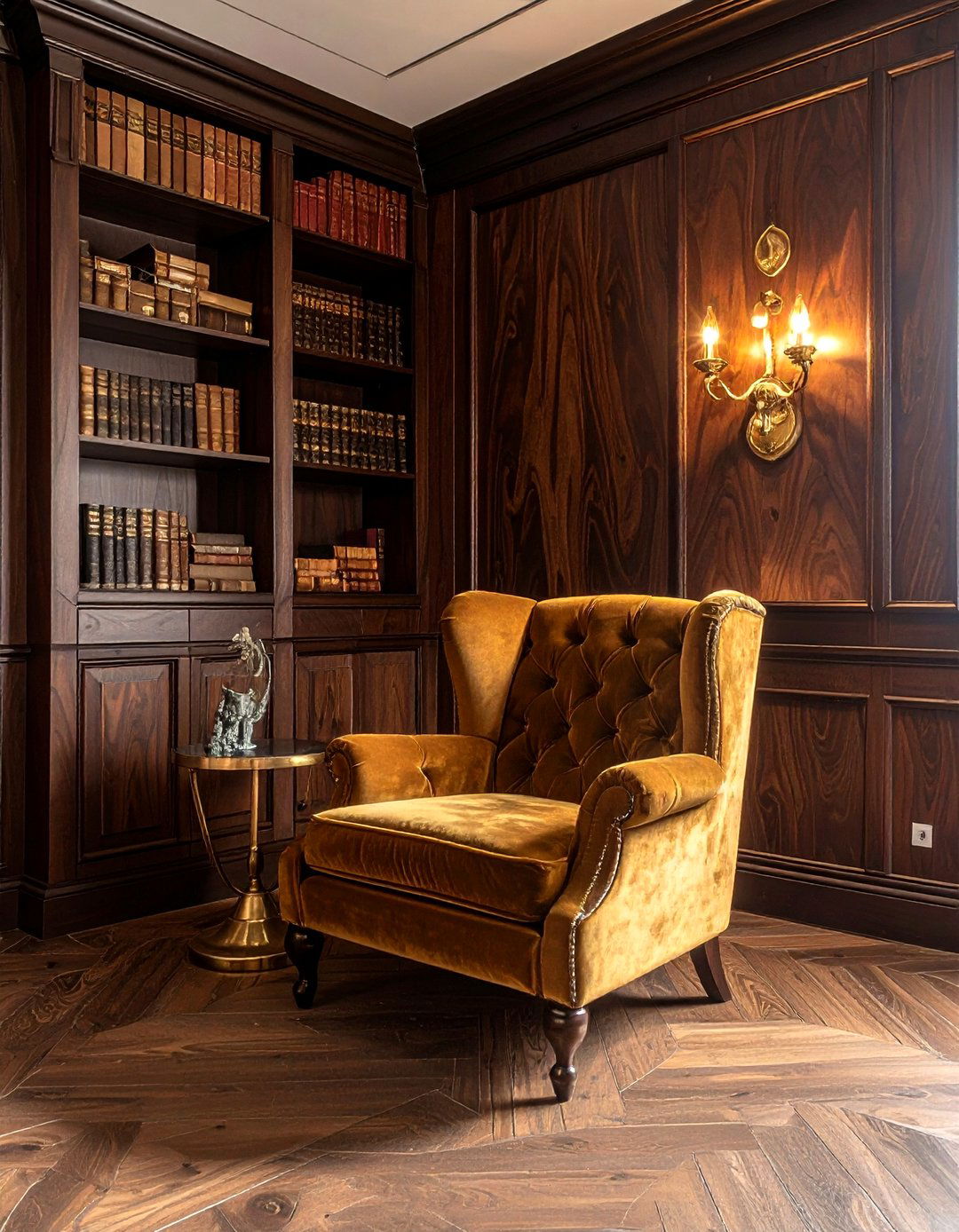 Dark Wood Wall Panel - 30 dark decor ideas