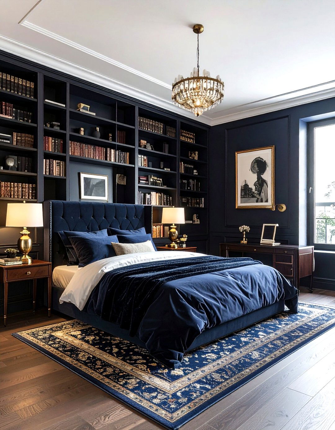 Dark academia bedroom - 30 townhouse bedroom ideas