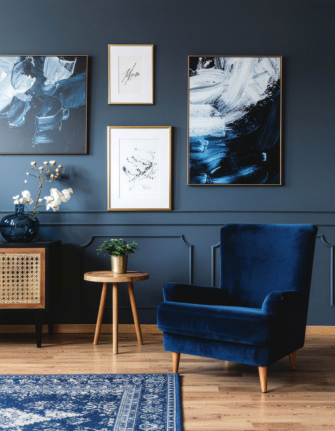 Dark accent wall - 30 hotel living room ideas