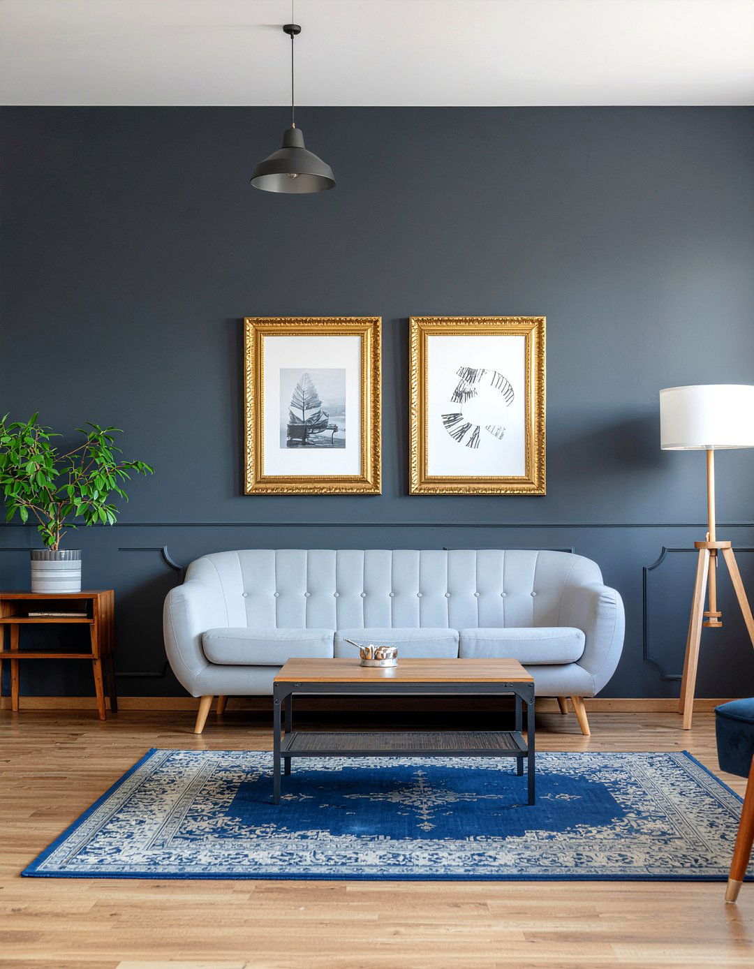 Dark accent wall - 30 great room ideas