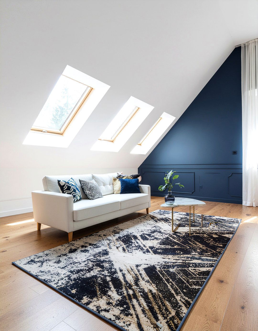 Dark accent wall sloped ceiling - 30 sloped ceiling living room ideas