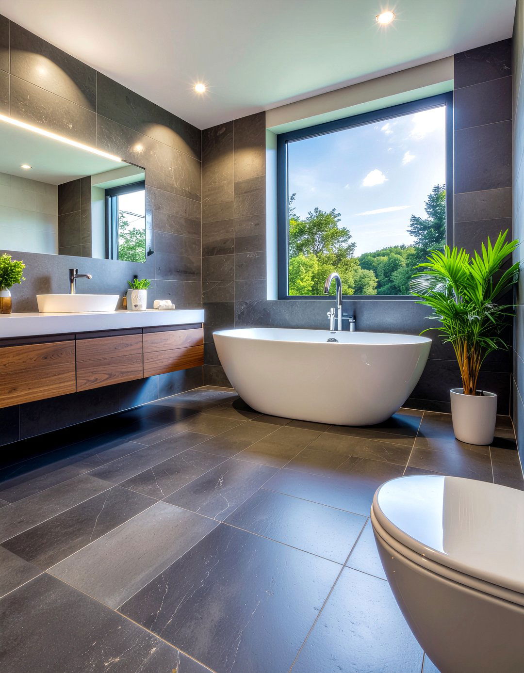 Dark bathroom floor - 30 small bathroom ideas