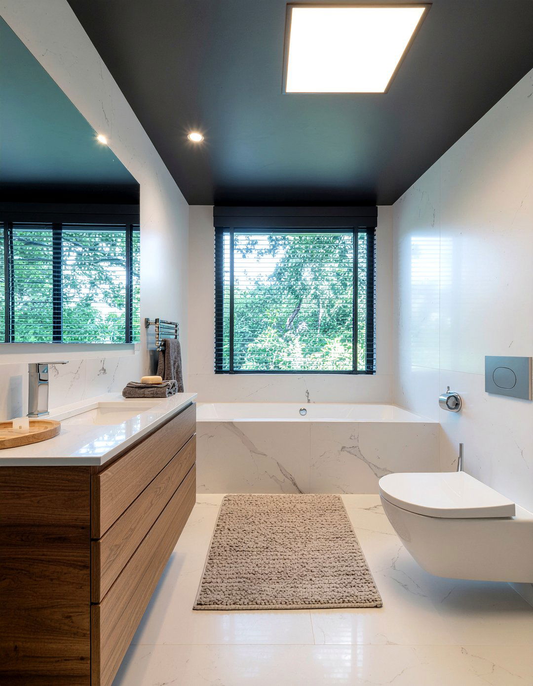 Dark bathroom tray ceiling contrast - 30 bathroom tray ceiling ideas