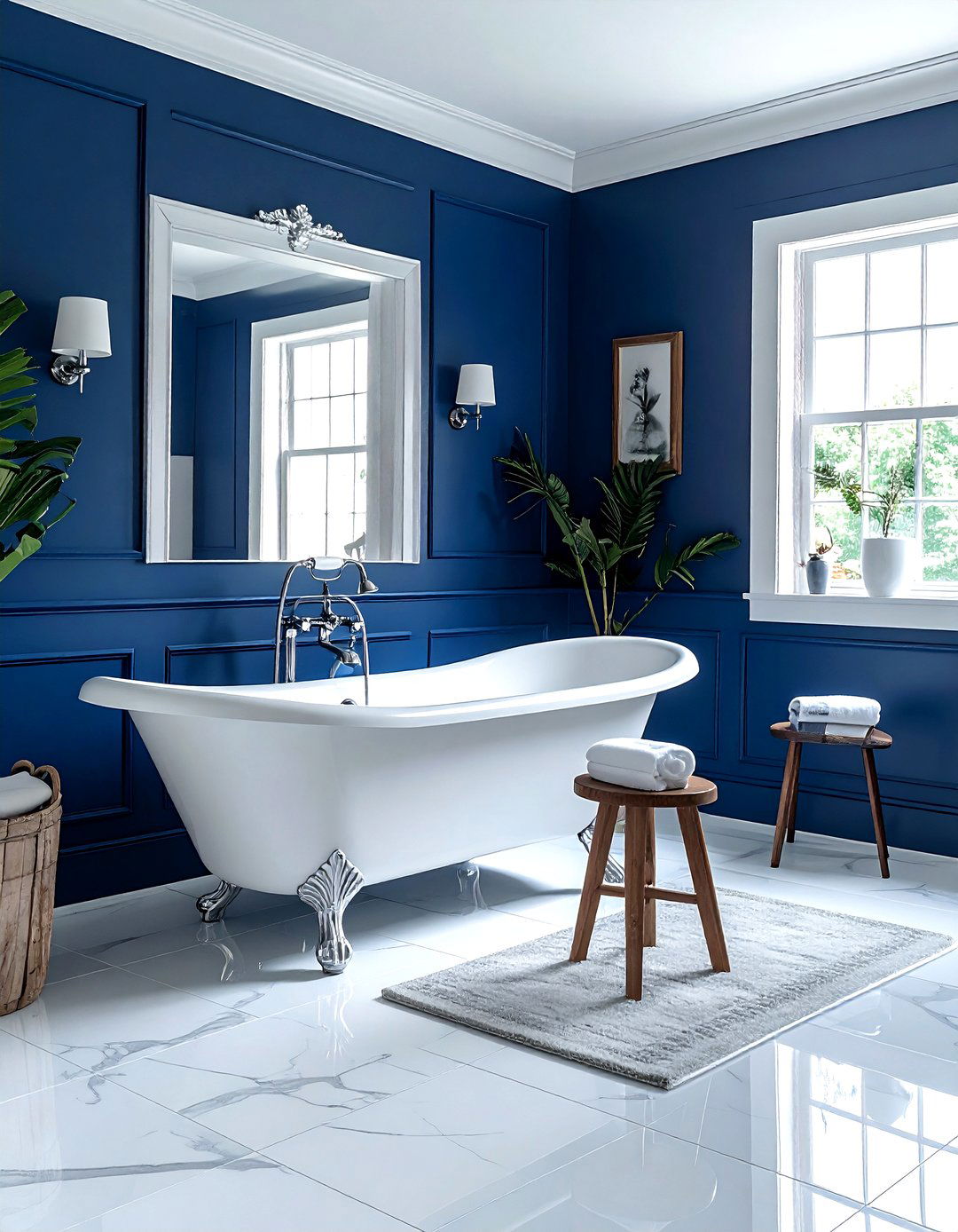 Dark blue bathroom - 30 blue paint color ideas