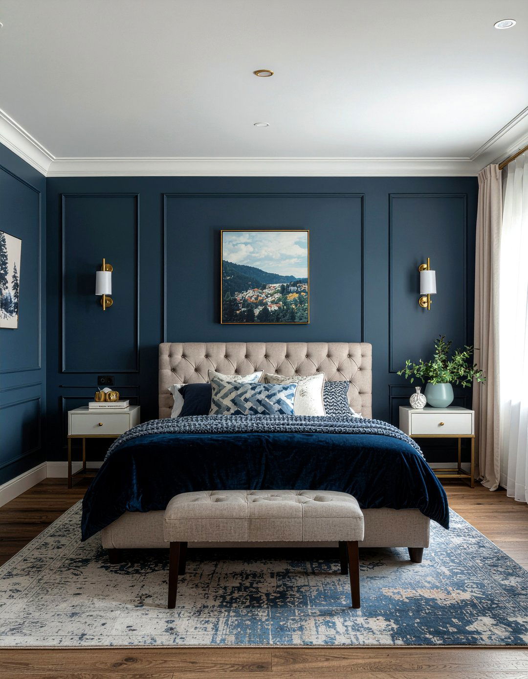 Dark blue bedroom ceiling - 30 bedroom ceiling ideas