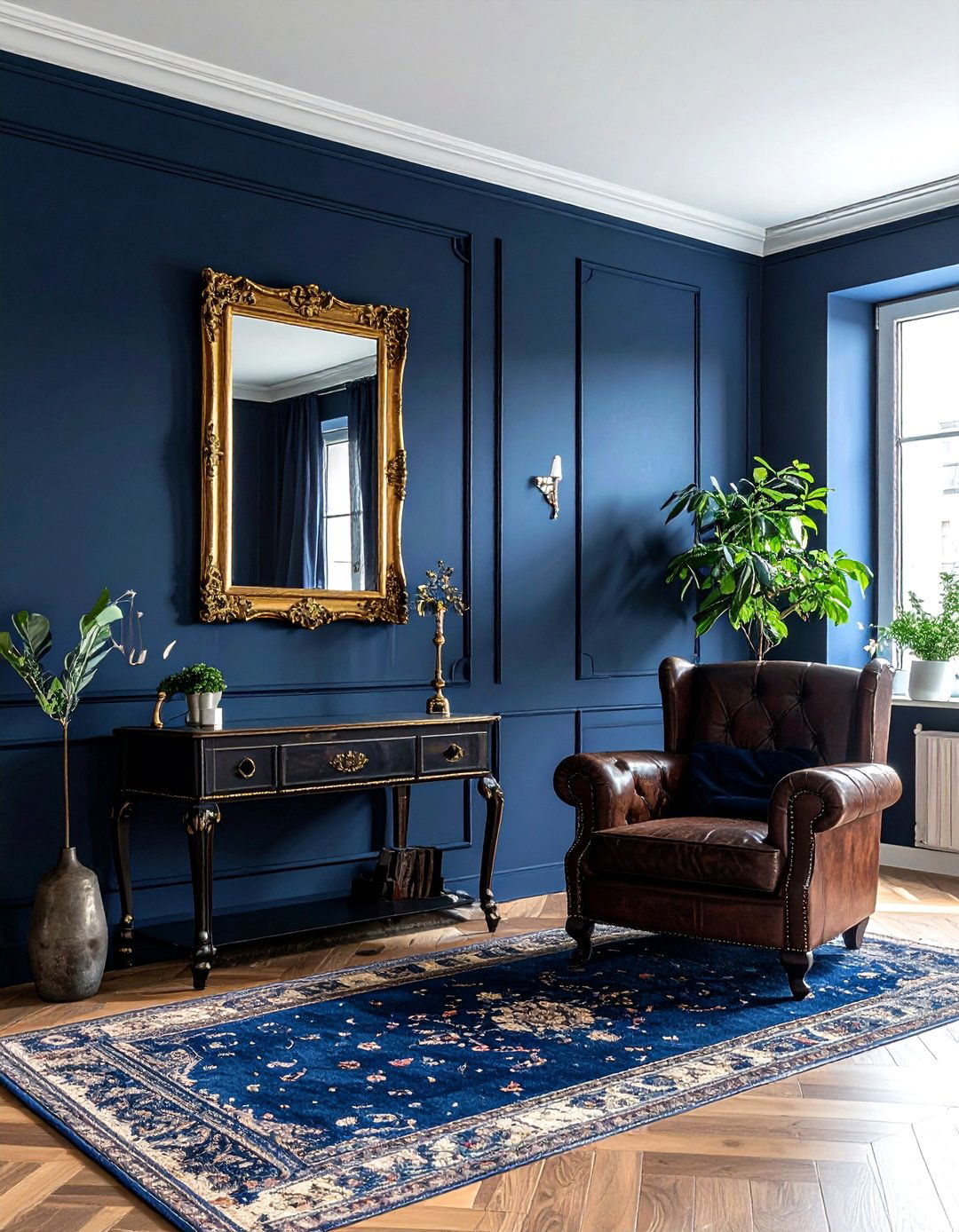 Dark blue bohemian living room - 30 bohemian blue living room ideas
