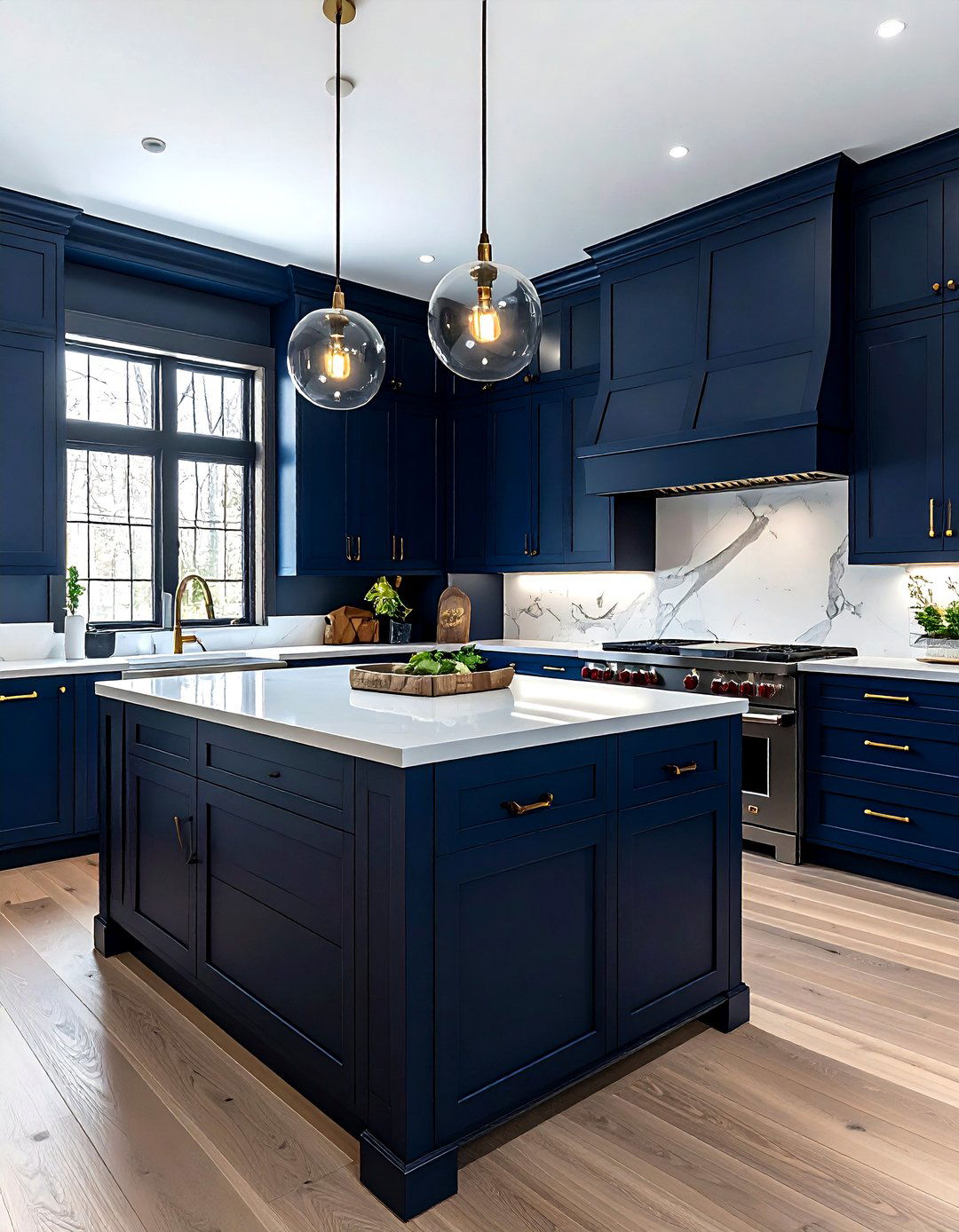 Dark blue cabinet - 30 long-lasting kitchen ideas
