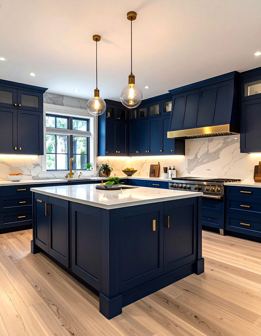 Dark blue kitchen cabinets - 30 townhouse kitchen ideas