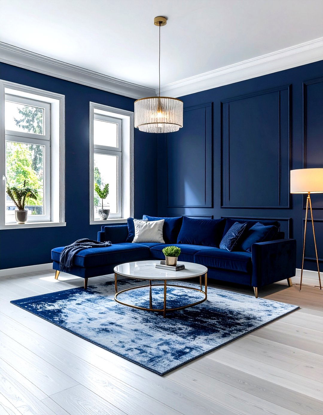 Dark blue minimalist living room - 30 minimalist blue living room ideas