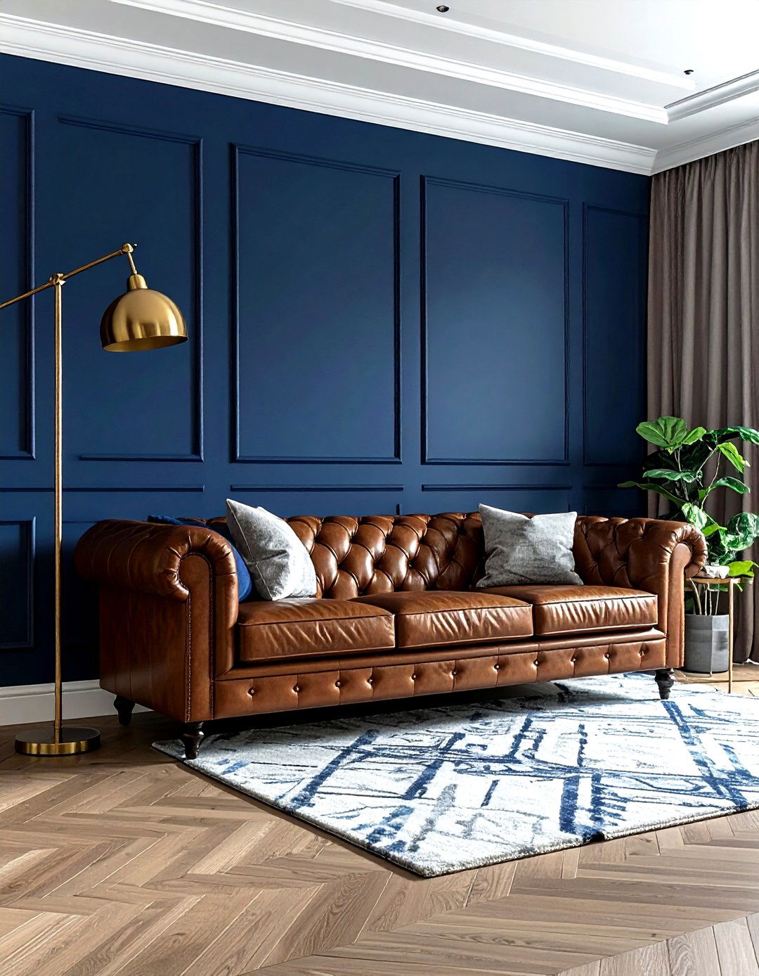 Dark blue paint - 30 accent wall ideas
