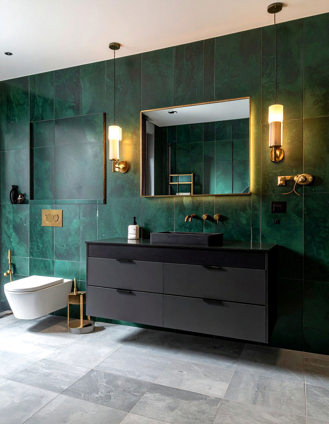 Dark ceramic tile bathroom - 30 ceramic bathroom ideas