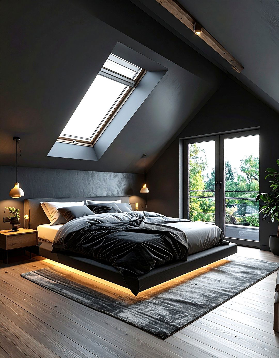 Dark charcoal attic bedroom - 30 dark charcoal bedroom ideas