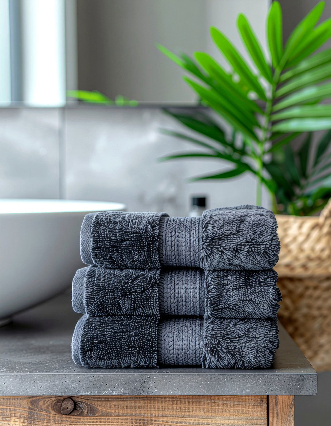 Dark charcoal bath towels - 30 luxury bath towel ideas