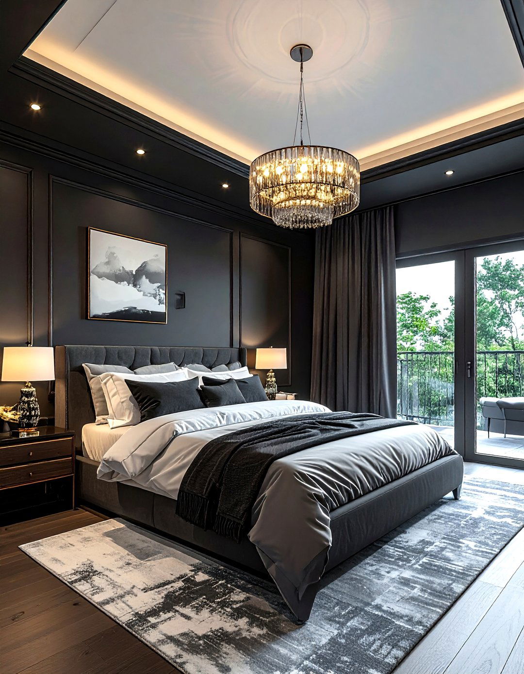 Dark charcoal bedroom ceiling - 30 dark charcoal bedroom ideas