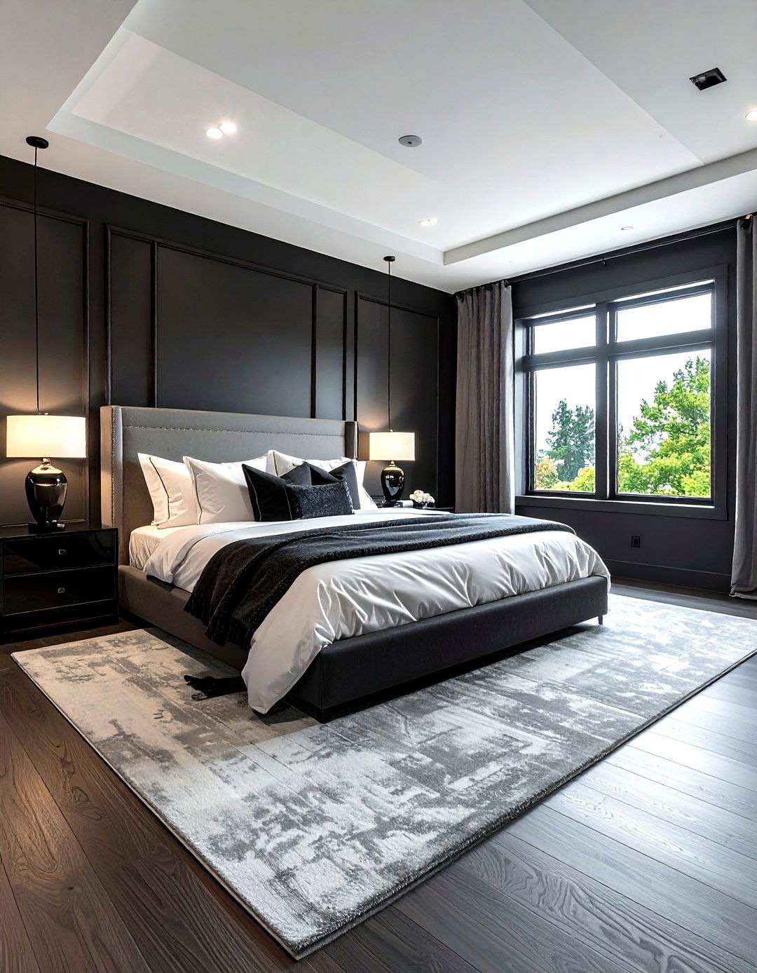 Dark charcoal master bedroom - 30 gray bedroom decor ideas