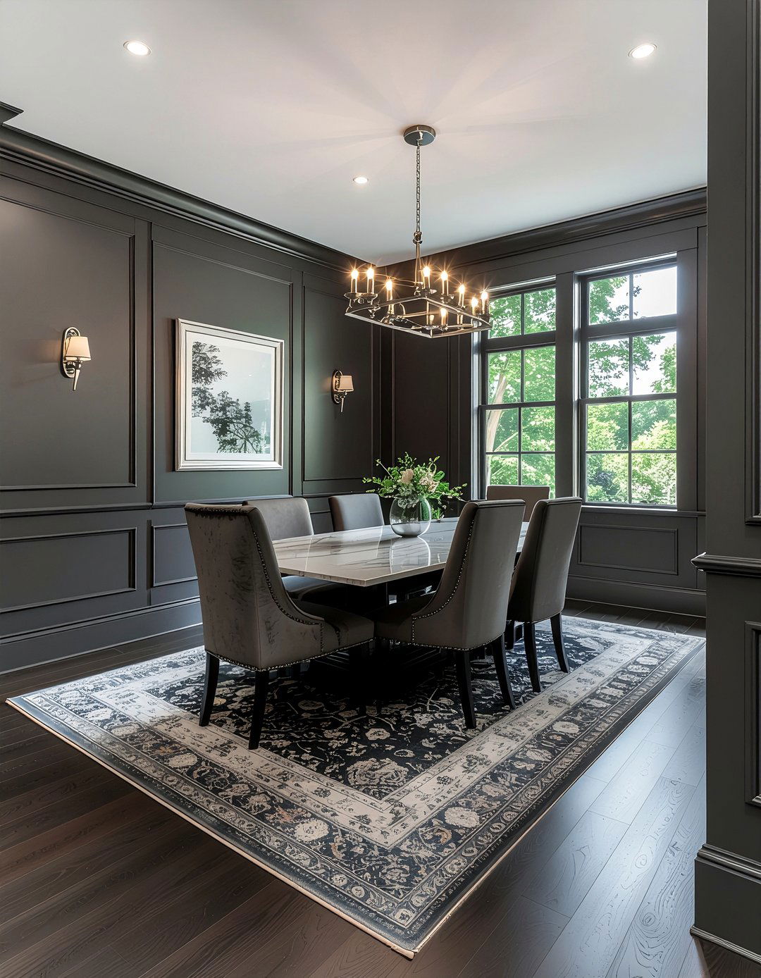 Dark charcoal paneling dining room - 30 dining room paneling ideas