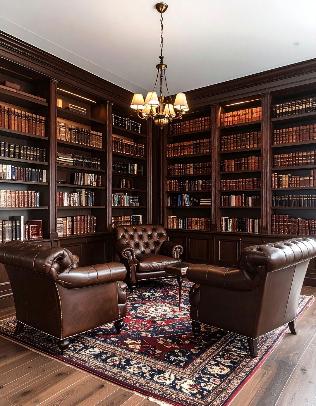 Dark chocolate brown library - 30 cool paint color ideas