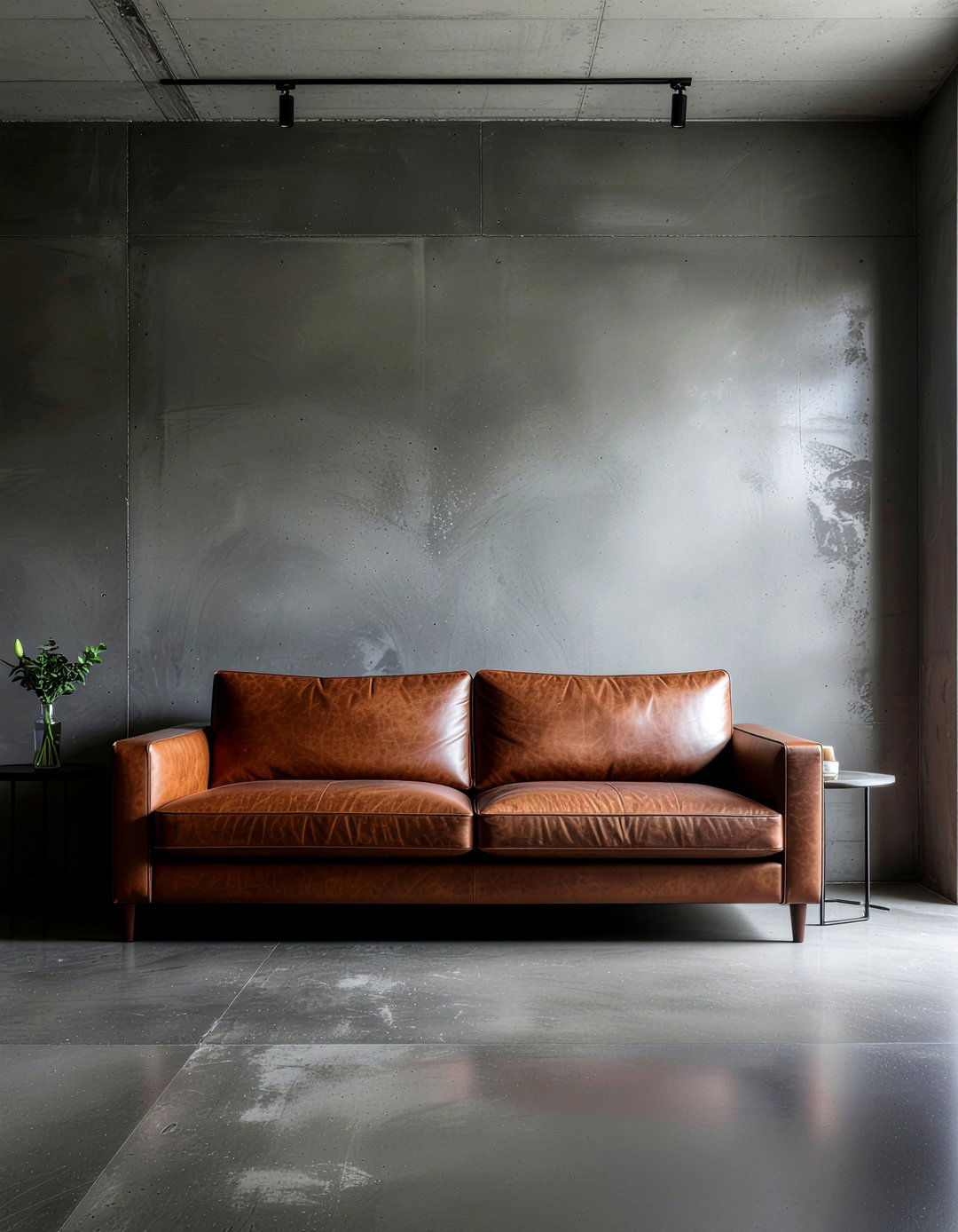 Dark concrete living room - 30 concrete wall living room ideas