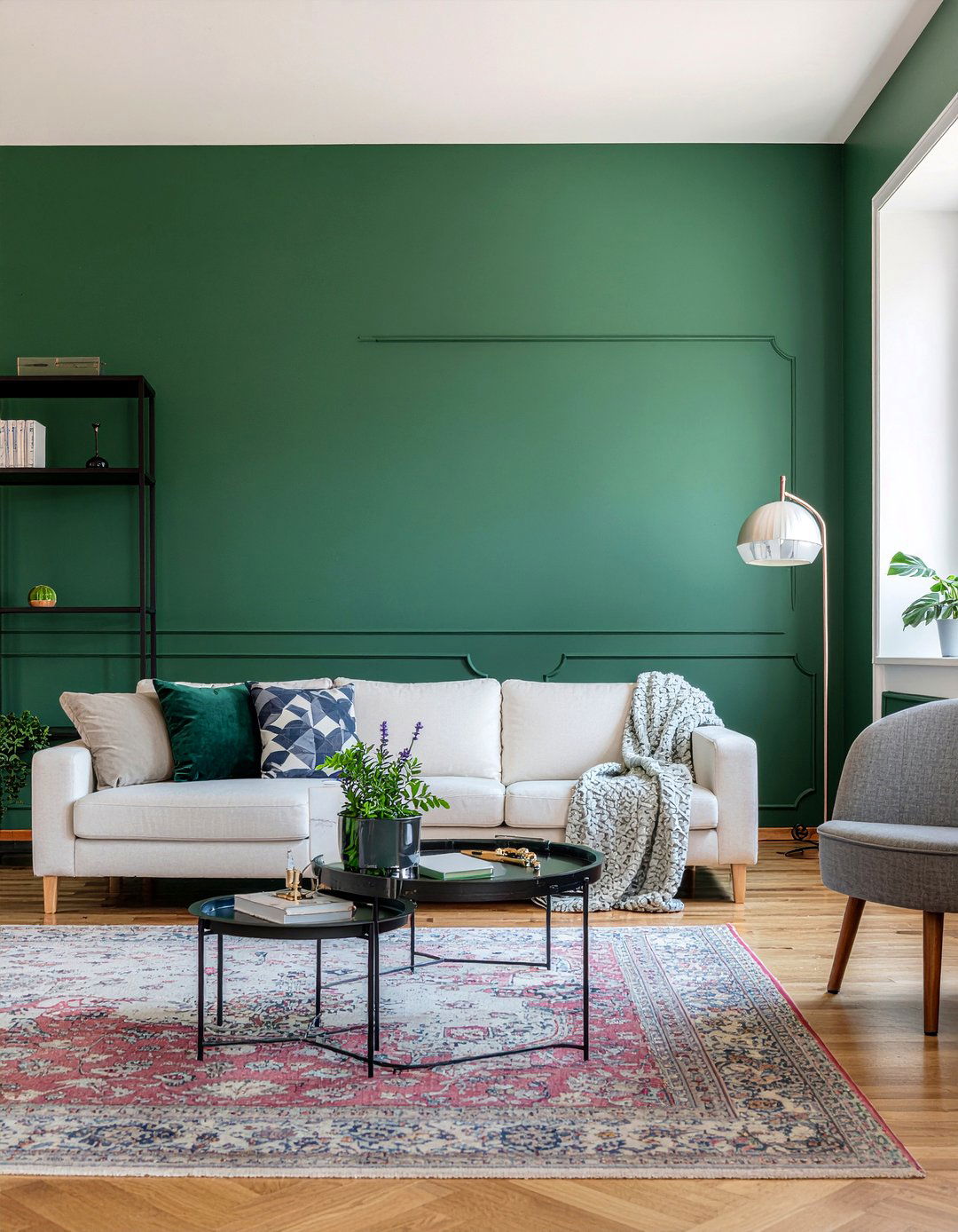 Dark emerald green living room - 30 emerald living room ideas