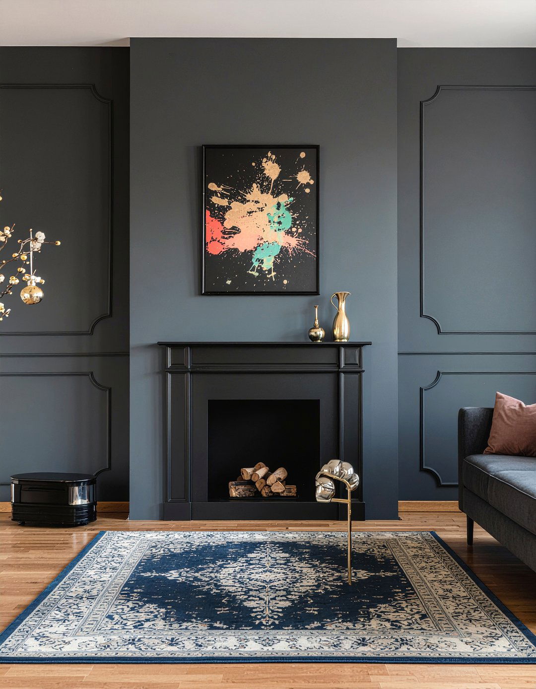 Dark fireplace - 30 living room mantel styling ideas