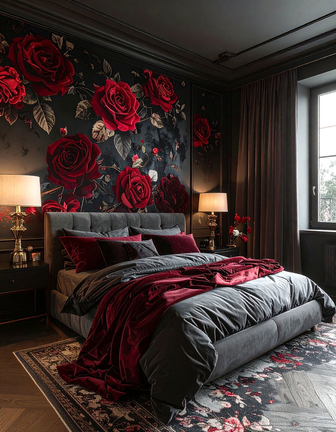 Dark floral wallpaper - 30 removable wallpaper ideas