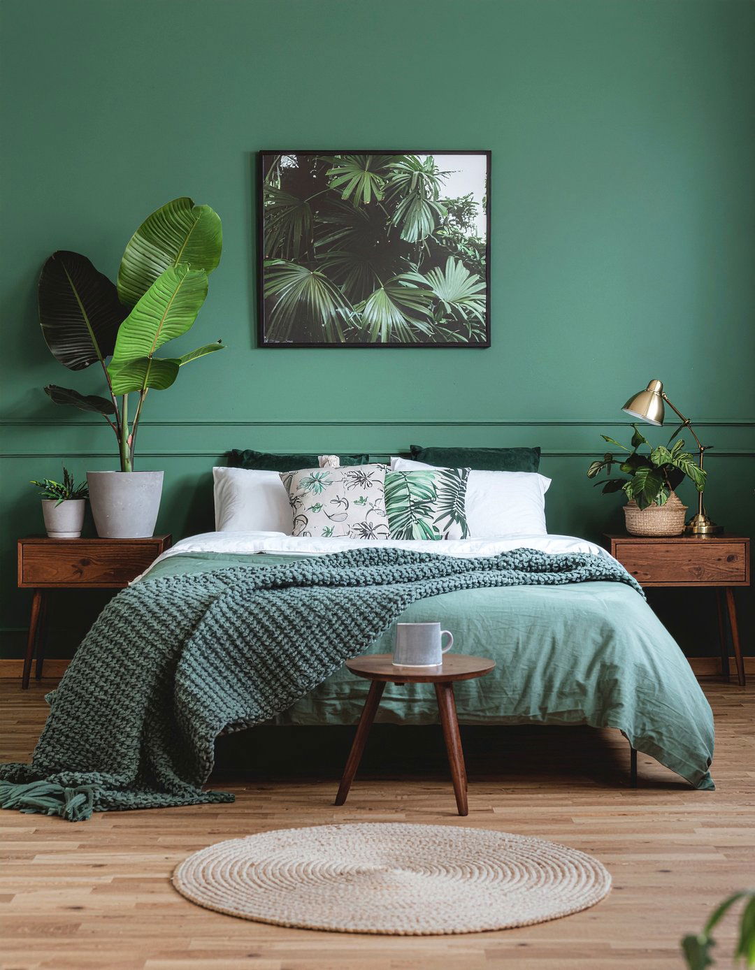 Dark forest green bedroom - 30 earthy bedroom ideas