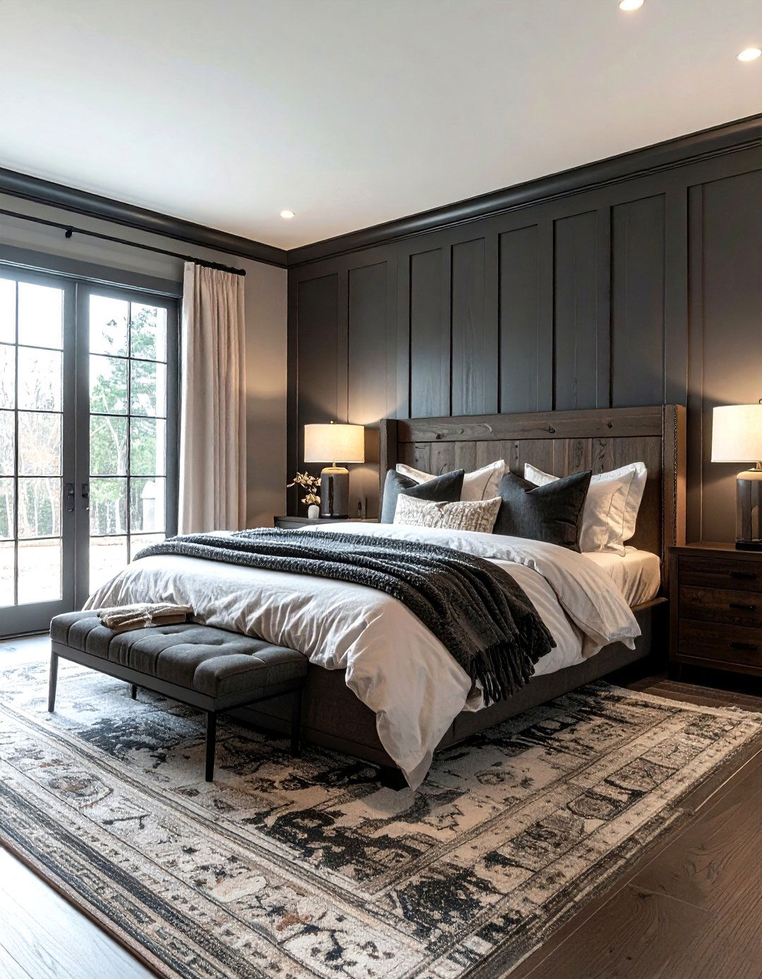 Dark gray board and batten - 30 wainscoting ideas