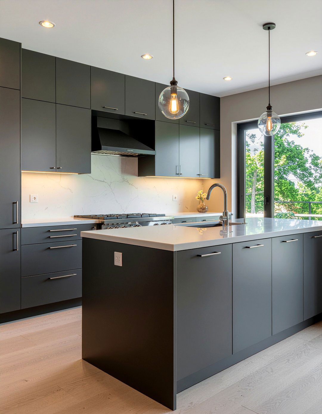 Dark gray cabinetry - 30 industrial kitchen ideas