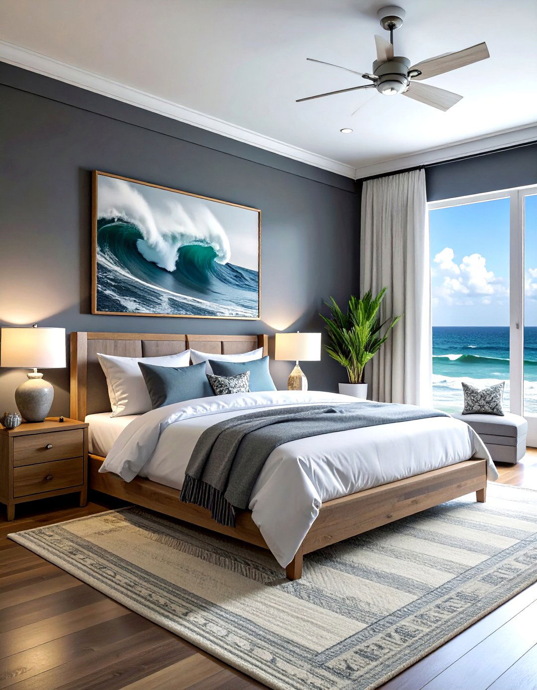 Dark gray coastal bedroom - 30 coastal gray bedroom ideas