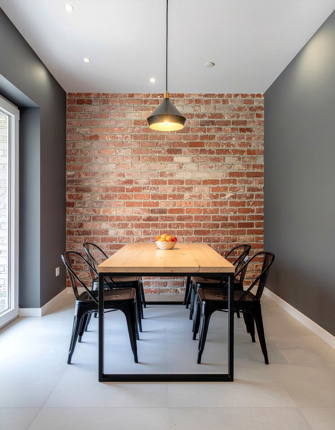 Dark gray dining room brick wall - 30 dark gray dining room ideas