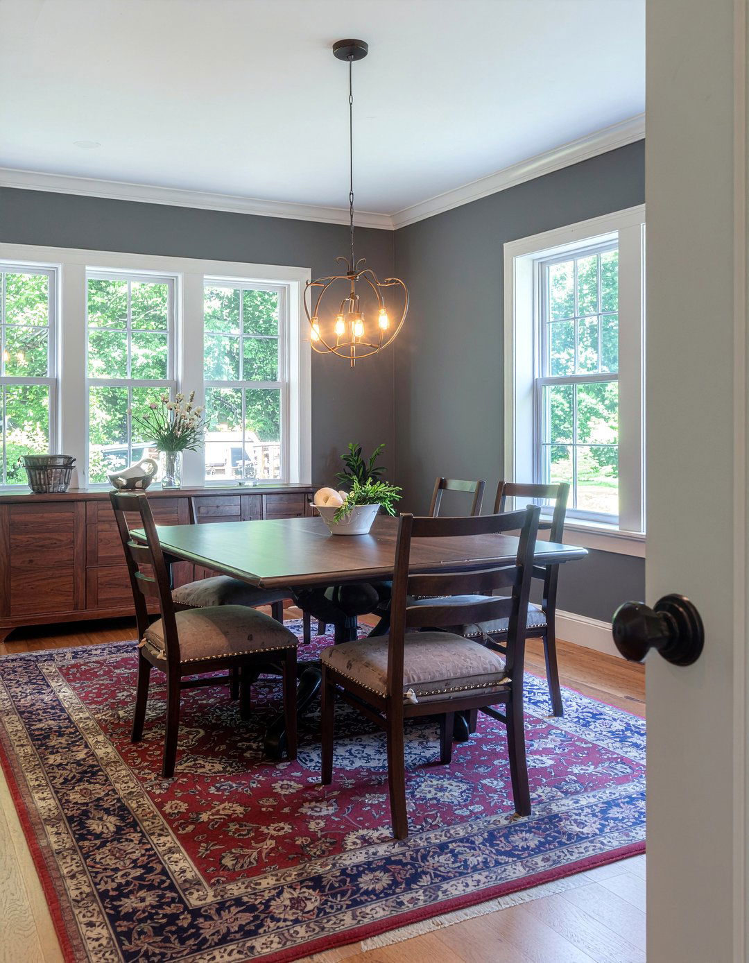 Dark gray dining room white trim - 30 dark gray dining room ideas
