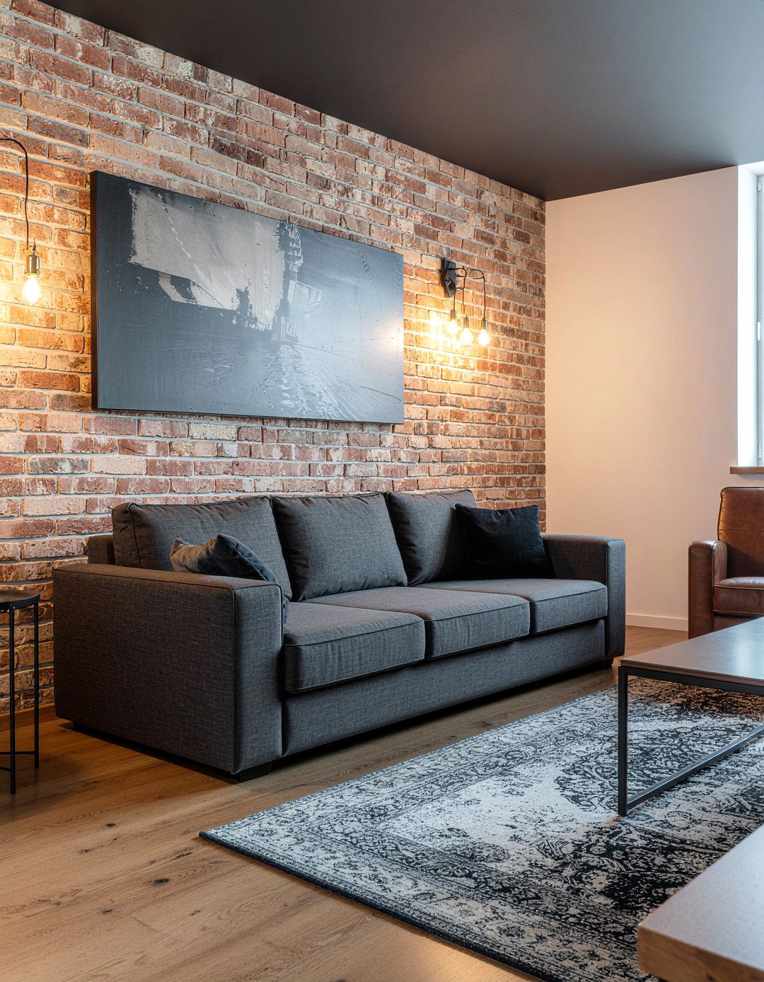 Dark gray fabric sofa - 30 fabric sofa living room ideas