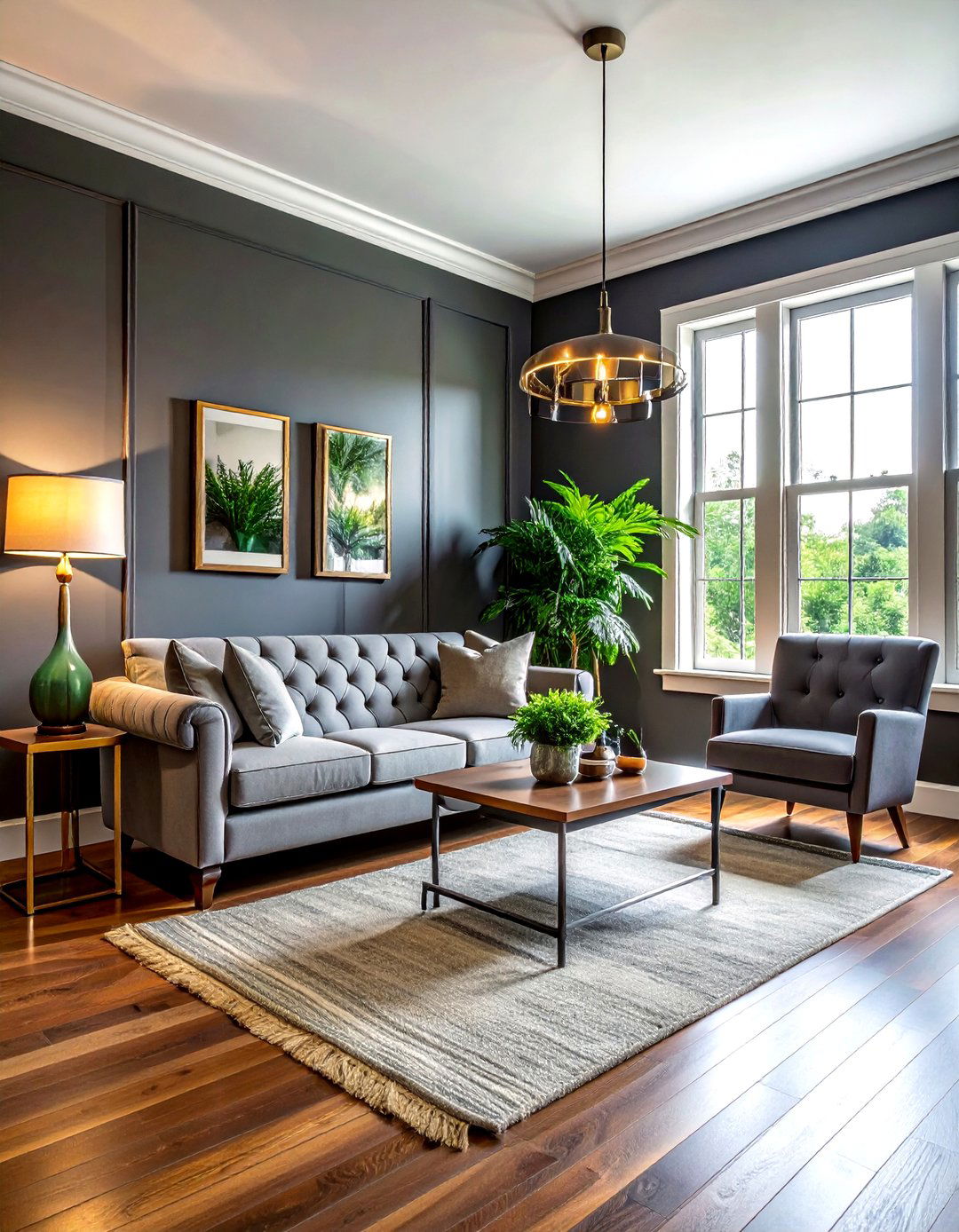 Dark gray farmhouse living room - 30 farmhouse gray living room ideas