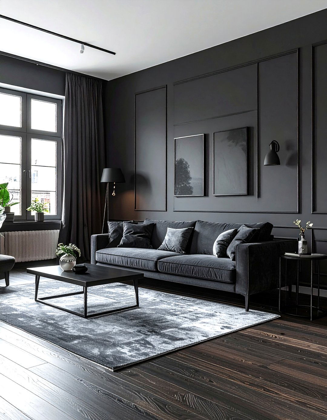 Dark gray living room - 30 minimalist gray living room ideas